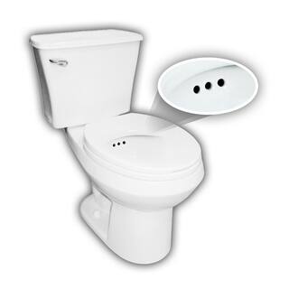 Penguin Toilets 2-piece 1.28 GPF Single Flush Round Toilet with Patented Overflow Protection Technology in White with Seat 509