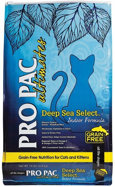 Pro Pac Ultimates Deep Sea Select Whitefish Grain-Free Indoor Dry Cat Food