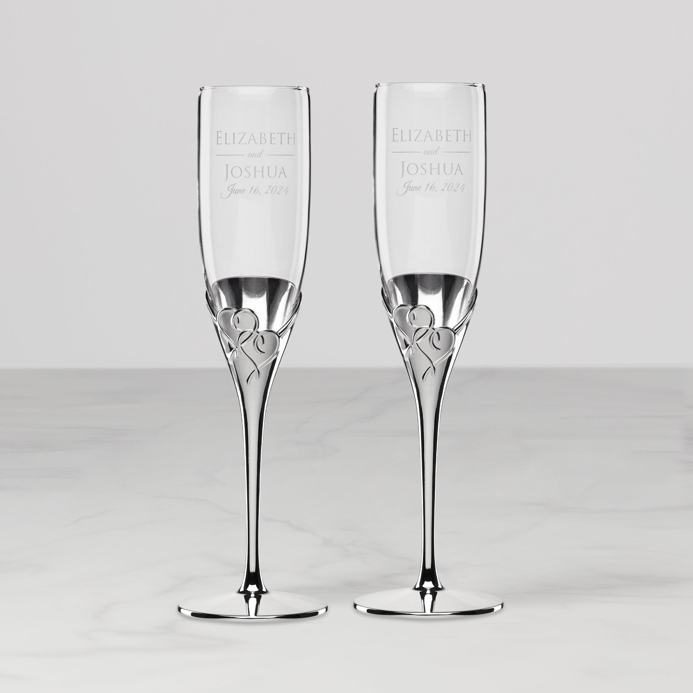 Personalized True Love 2-Piece Toasting Flute Set