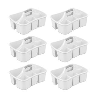 Sterilite Divided Storage Ultra Caddy with 4 Compartments and Handles in White (6-Pack) 6 x 15888006