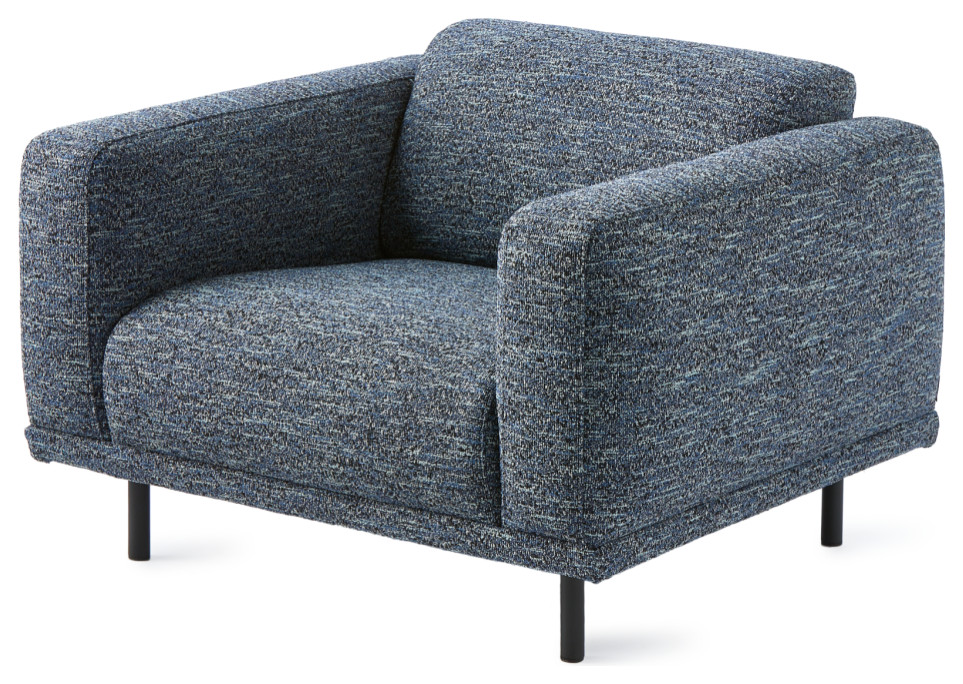 Dark Blue Fabric Lounge Chair  Pols Potten Teddy   Transitional   Armchairs And Accent Chairs   by Oroa   Distinctive Furniture  Houzz