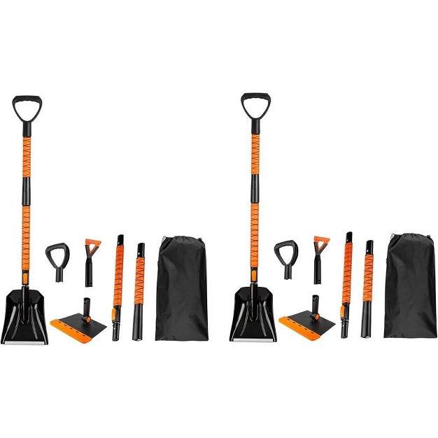 Rotating Snow Squeegee Head Extendable Ice Scraper Shovel Snow And Ice Remover 2 pack