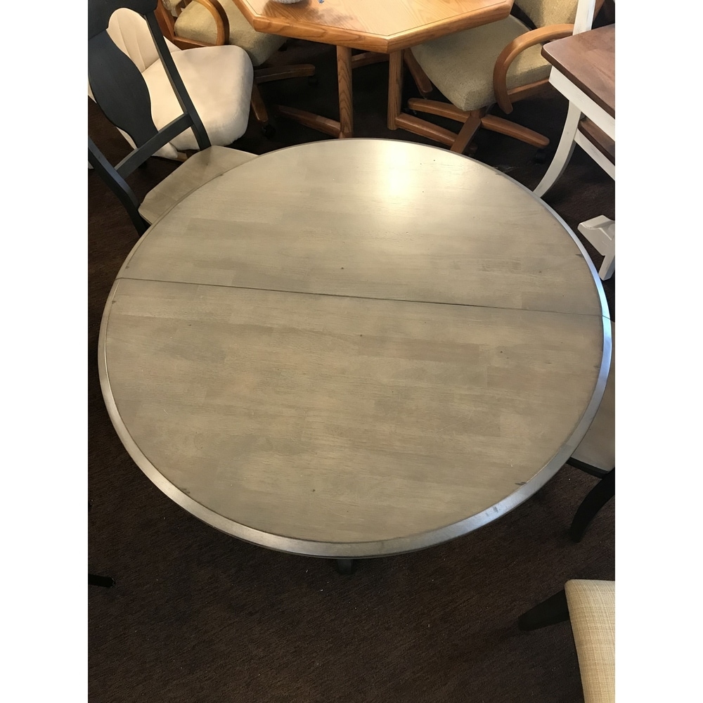 Iconic Furniture Company Antiqued Grey Stone/ Black Stone 42 x 42 x 60 inch Round Dining Table