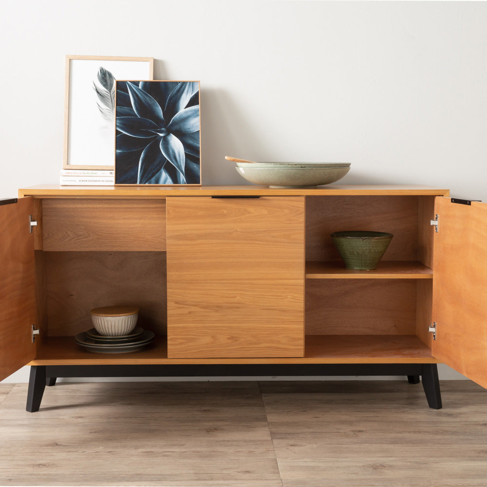 MALTON Sideboard  Buffet 143cm - Natural & Black