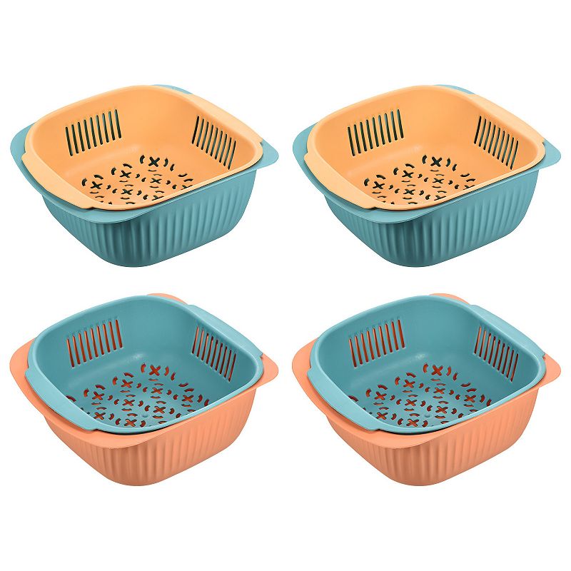 Kitchen Colander Fruit Vegetable Drain Basket 4PCS