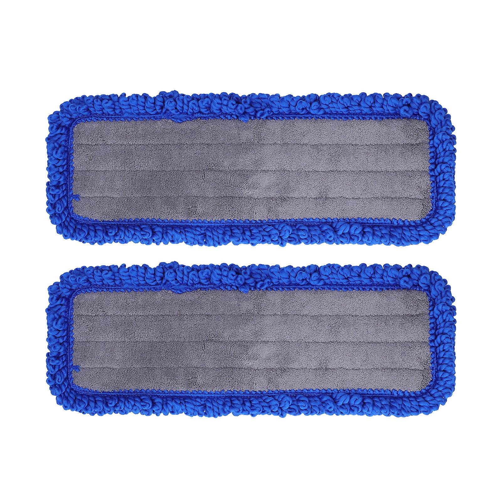 2pcs 19.6in Flat Mop Cloth Fiber Cleaning Mop Cloth Dry Wet Dual Use Mopping Pad For Home