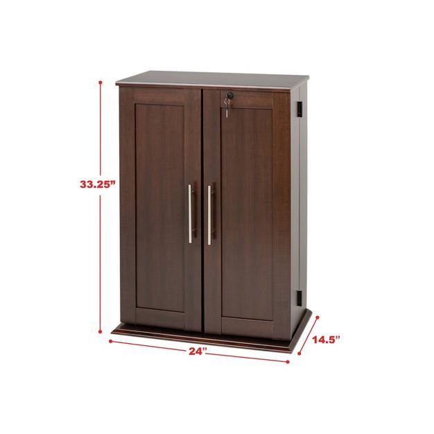 Locking Media Storage Cabinet With Shaker Doors Prepac