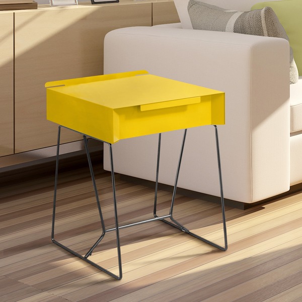 Furniture of America Omer Modern Metal 1-drawer Side Table