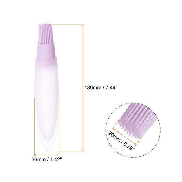 2pcs Silicone Oil Bottle Brush Tip Tail for Barbecue Cooking Baking， Purple