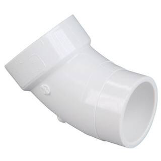 NIBCO 2 in. PVC DWV 45-Degree Spigot x Hub Street Elbow Fitting C48062HD2