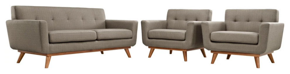 Giselle Granite Armchairs and Loveseat Set of 3   Midcentury   Living Room Furniture Sets   by Virgil Stanis Design  Houzz