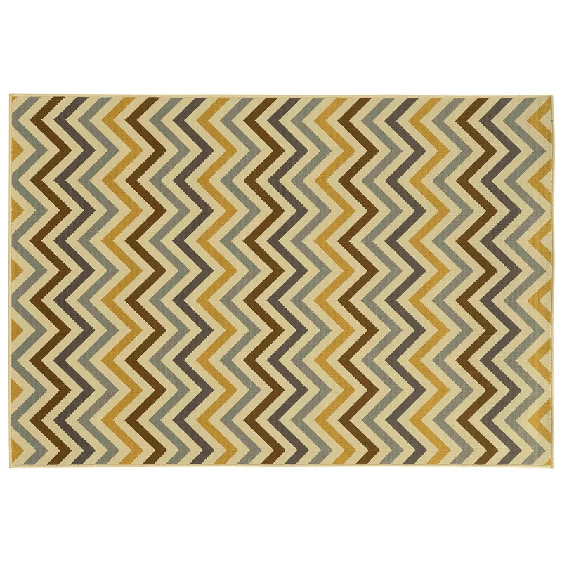 StyleHaven River Geometric Chevron Indoor Outdoor Rug