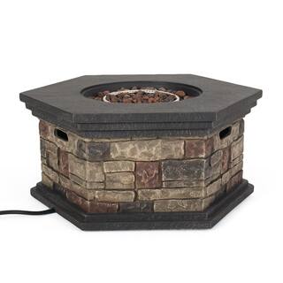 Noble House Fox Stone Octagonal Stone Fire Pit (No Tank Holder) 55430