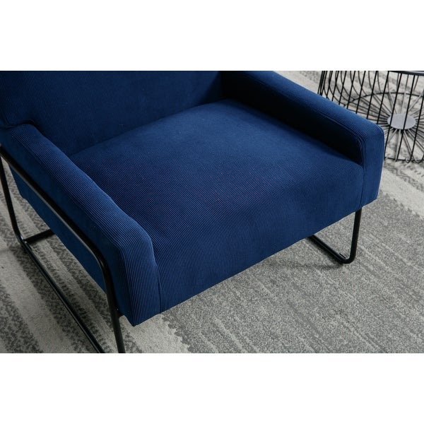 Modern Industrial Slant Armchair with Metal Frame