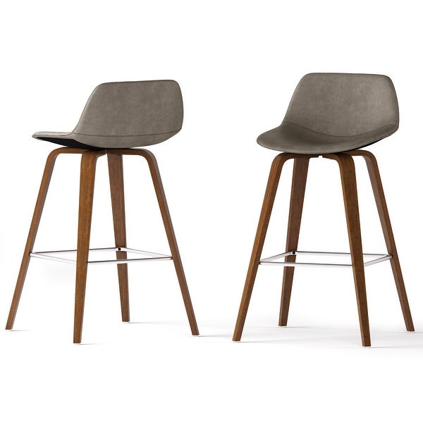 WYNDENHALL Cacey Mid Century Modern Bentwood Counter Height Stool (Set of 2) - 20.7'' x 21.1'' x 36.6