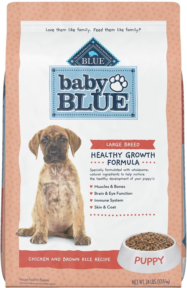 Blue Buffalo Baby Blue Large Breed Healthy Growth Formula Natural Chicken and Brown Rice Recipe Puppy Dry Food， 24-lb bag