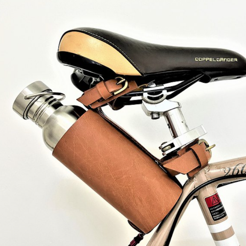 Outdoor Bike Bottle Holder Bike Bottle Beverage Carrier PU Leather Bicycle Water Bottle Cup Holder