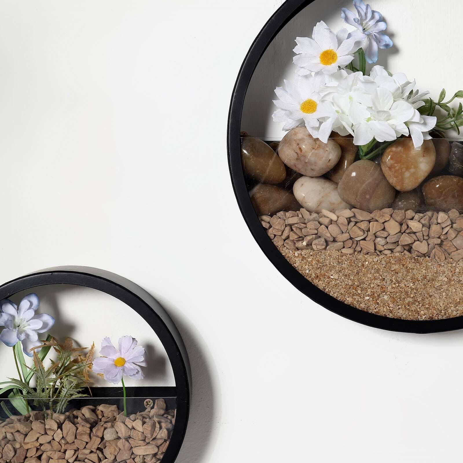 Set of 3 Black Half Moon Wall Planters, Round Metal Wall Hanging Planter, Modern Indoor/Outdoor Terrarium 6