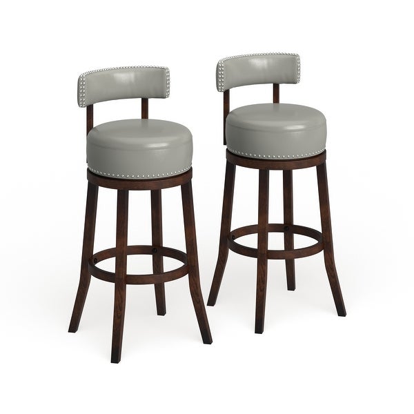 Copper Grove Rogers Faux Leather Swivel Barstool (Set of 2)