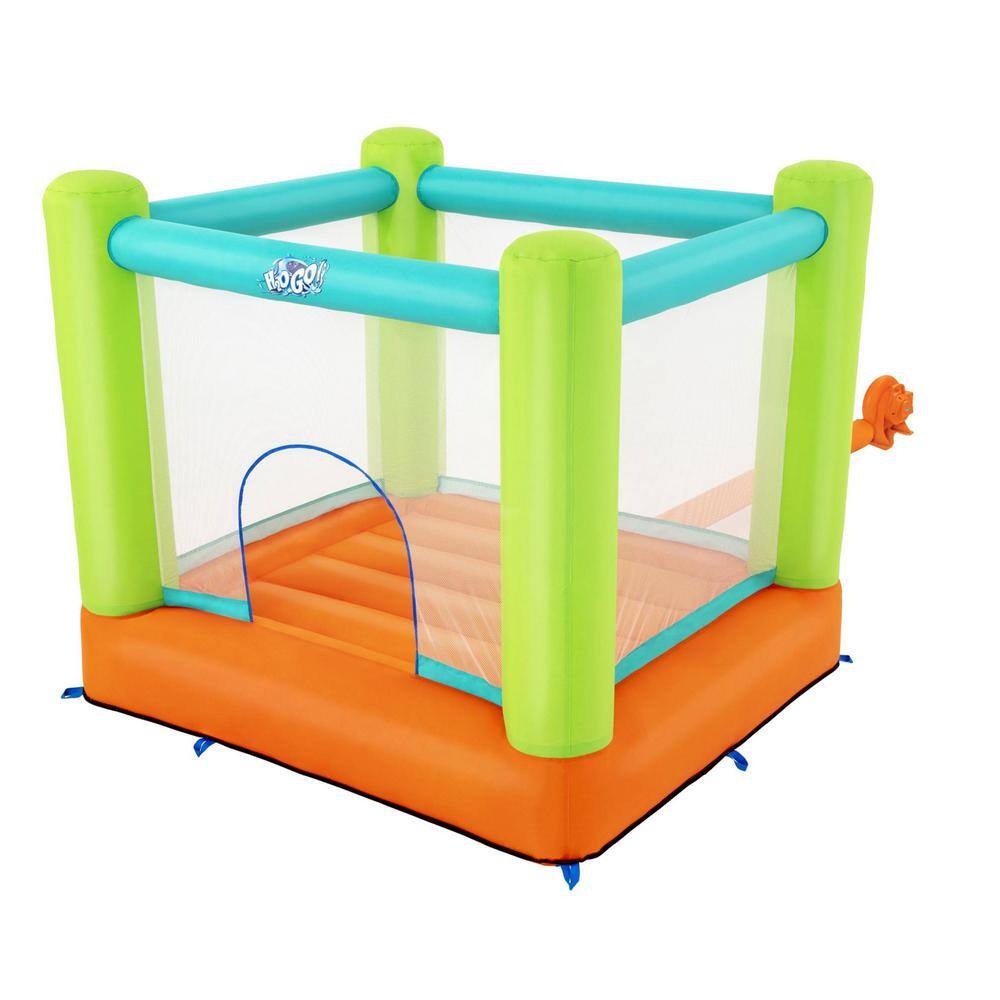 Bestway Jump And Soar Multicolor PVC Outdoor Indoor Inflatable Bounce House with Air Pump  Bag 53395E-BW