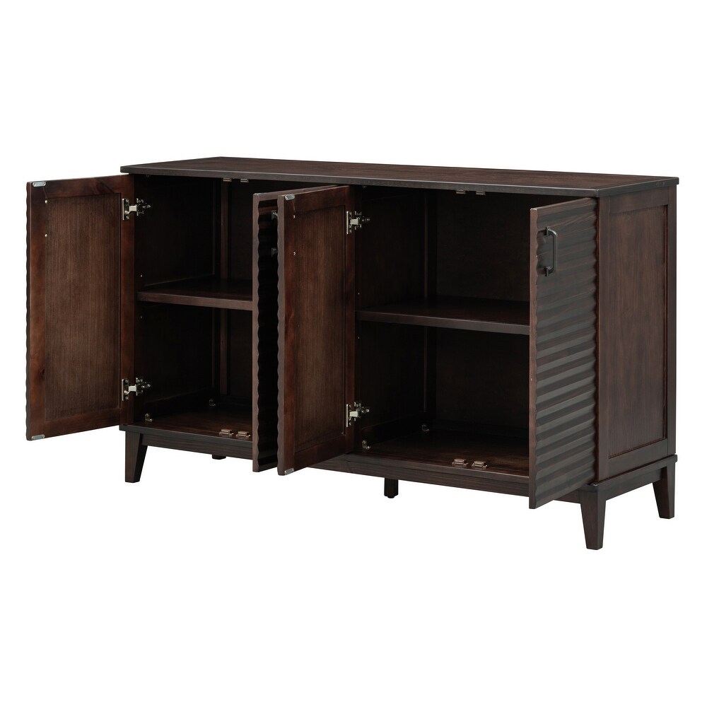 Large Storage Buffet with Adjustable Shelves and Metal Handles