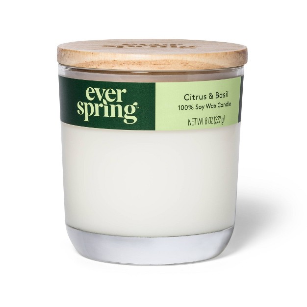 Citrus amp Basil 100 Soy Wax Candle