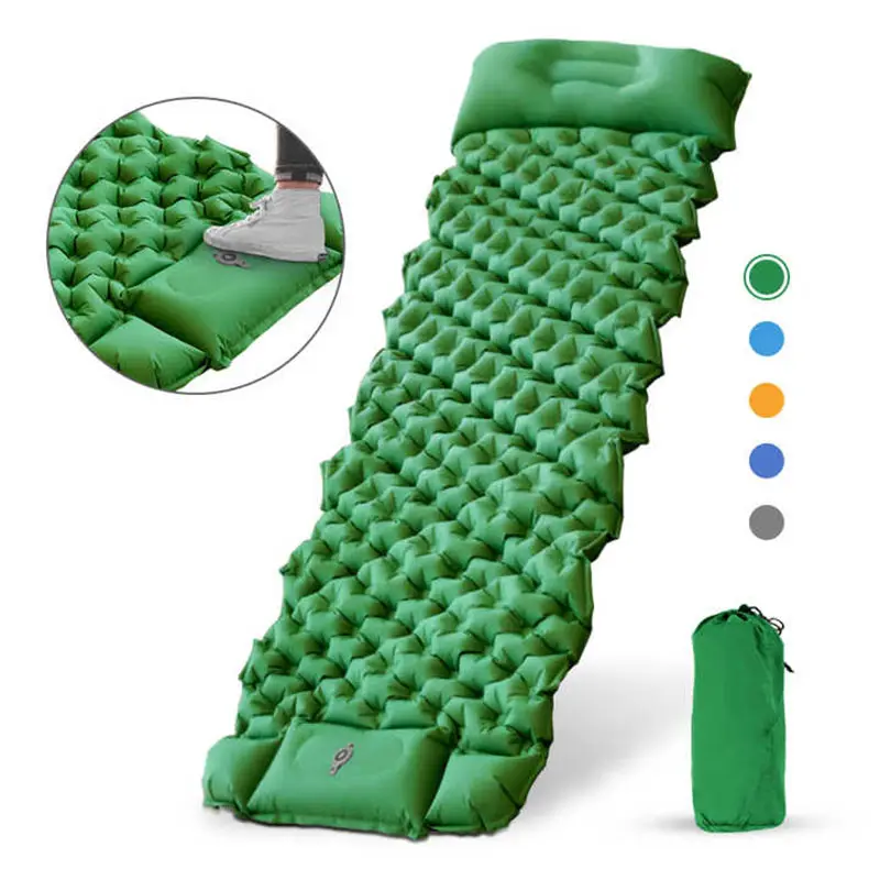 Aji Portable Storage Pad Bag Self Portable Air Bed Built In Pump Summer Sleeping Camping Mat Inflatable Mattresses