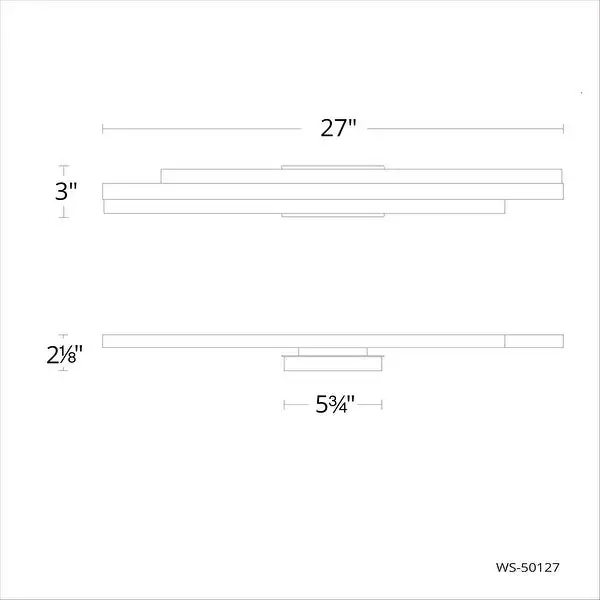 Tandem 27in LED Bath Vanity and Wall Light 3000K in Black