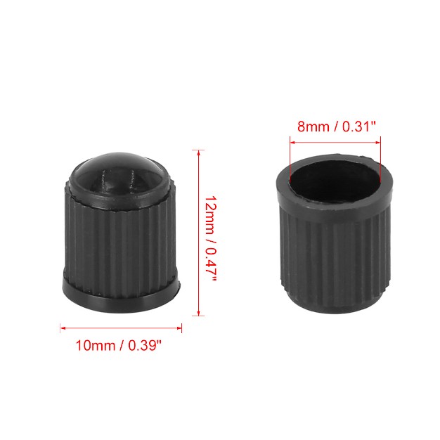 Unique Bargains Car Bike Motorbike Tire Stem Valve Caps Black 100 Pcs