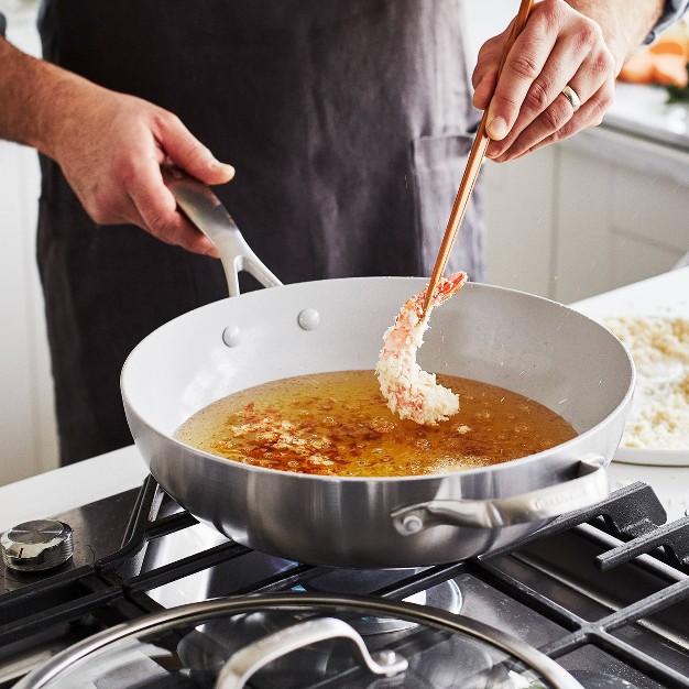 Wok With Helper Handle amp Lid Vibrant Silver