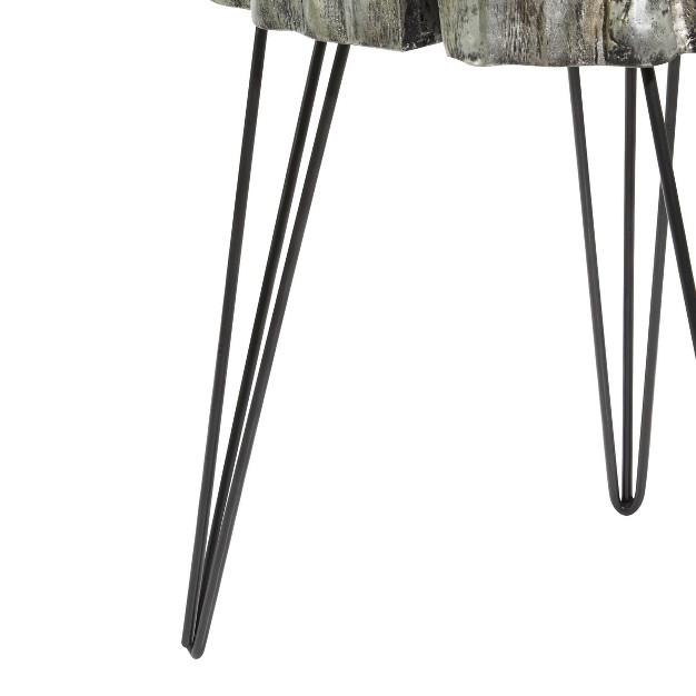 Modern Polystone And Metal Accent Table Olivia amp May