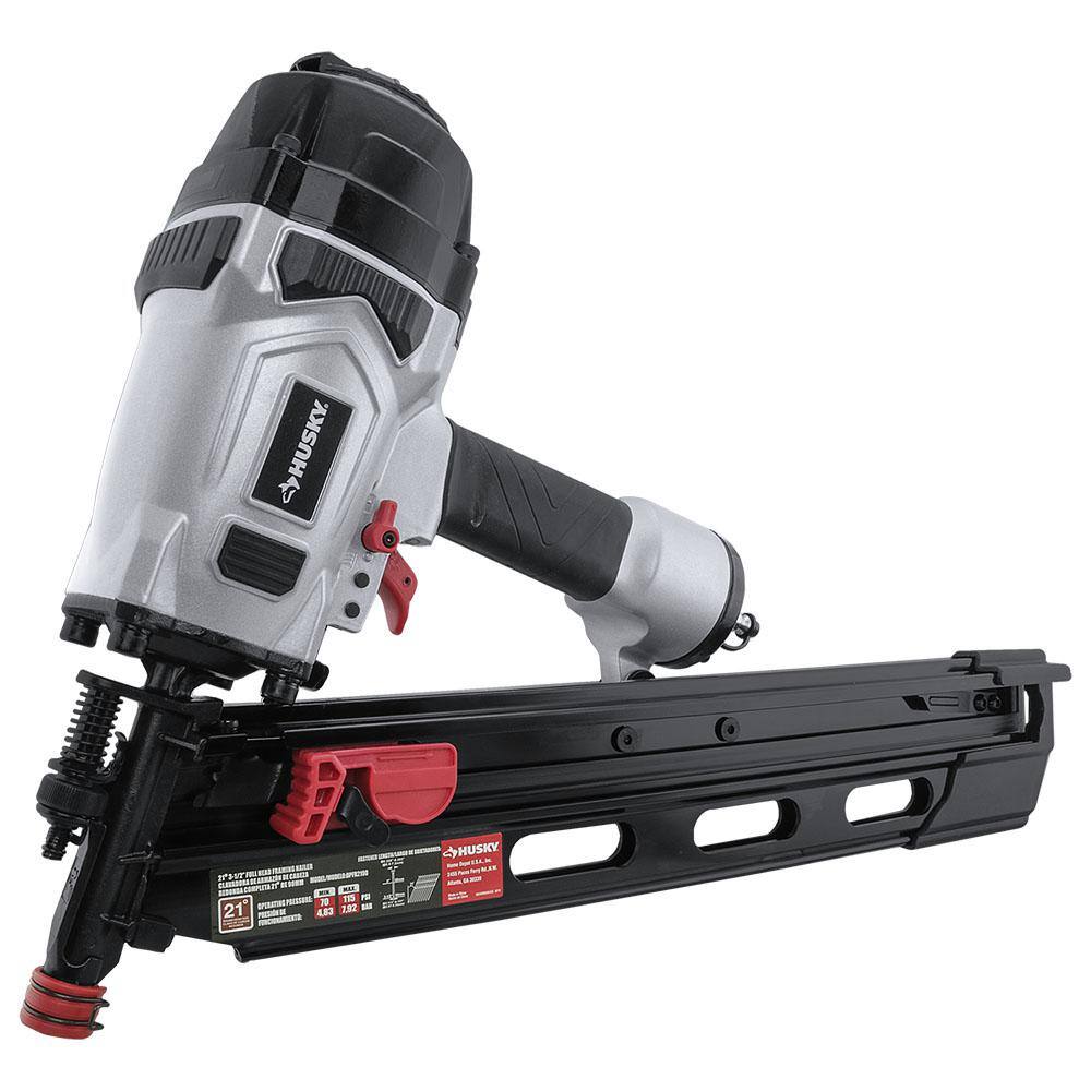 Husky Pneumatic 21-Degree 3-12 in. Full Round Head Framing Nailer DPFR2190