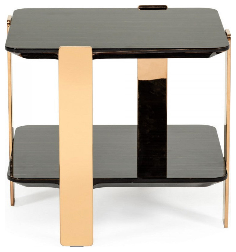 Andika Modern Ebony and Rosegold End Table   Contemporary   Side Tables And End Tables   by Rustic Home Furniture Deco  Houzz