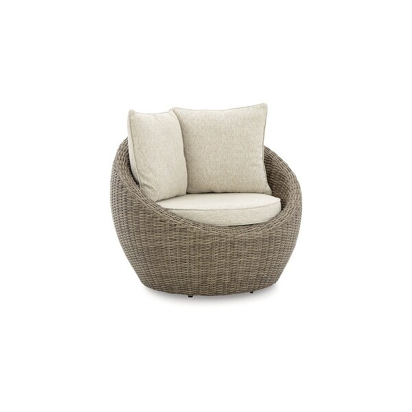 Signature Design by Ashley Danson Brown/Beige Swivel Lounge with Cushion (Set of 2)