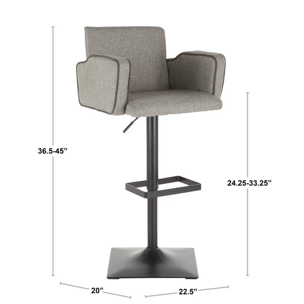 Sergio Contemporary Adjustable Bar Stool - N/A