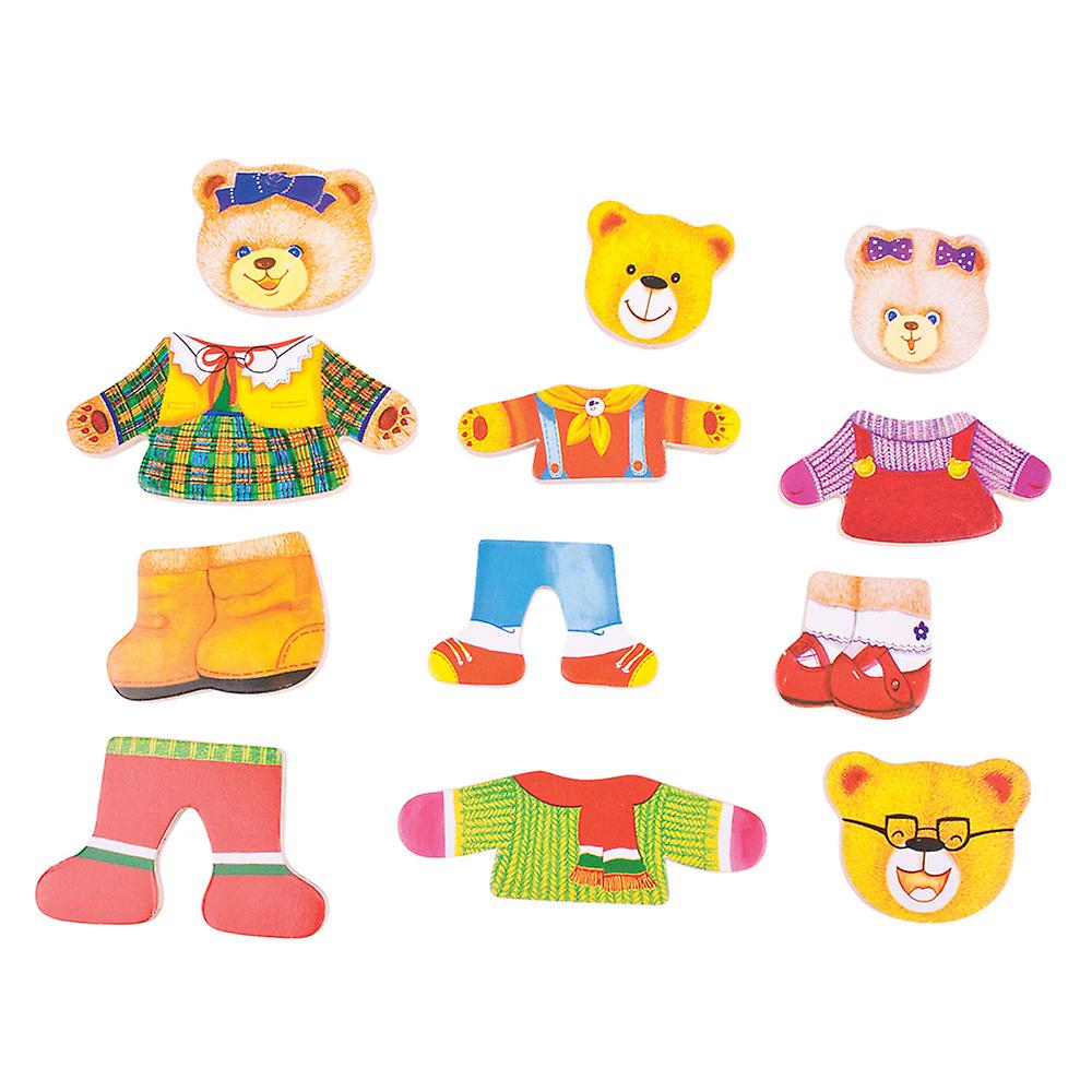 Bigjigs Toys Wooden Bear Family Dress-Up Jigsaw Puzzle Mix Match