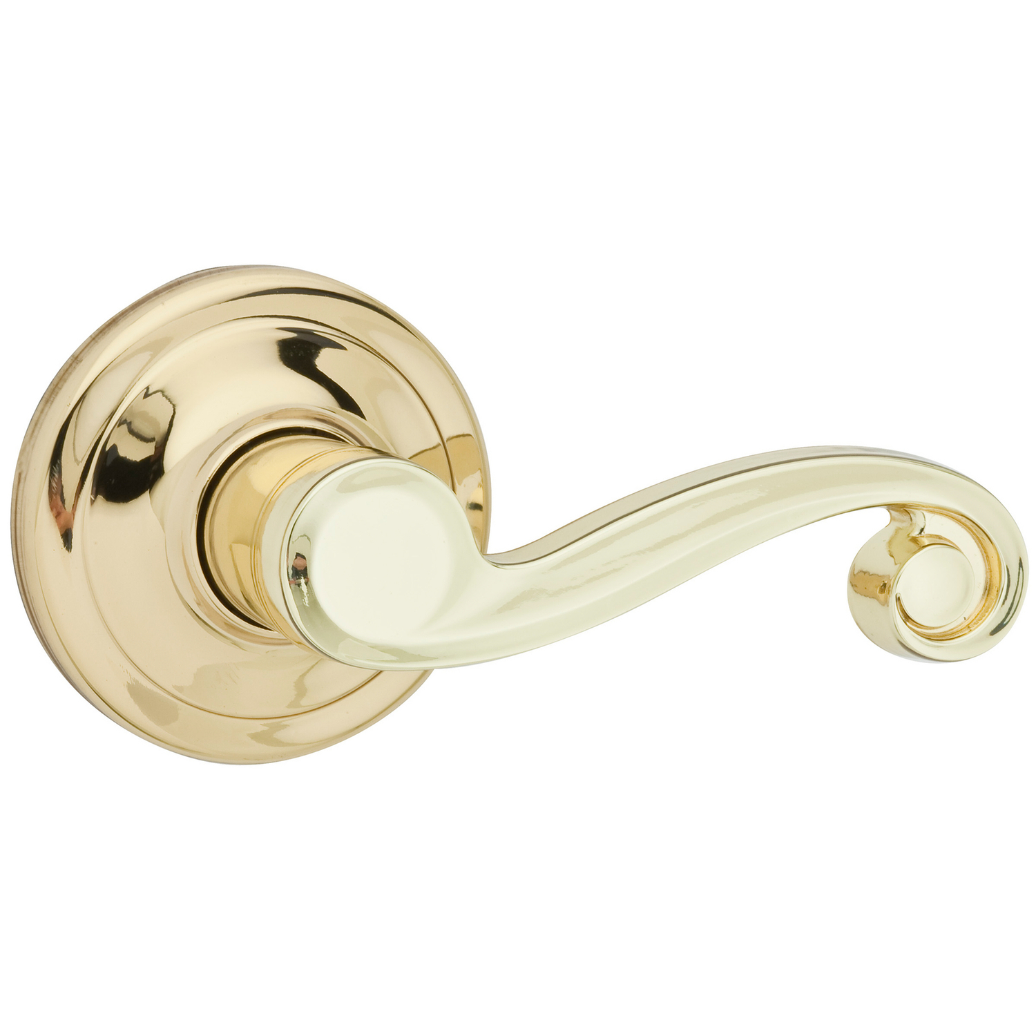 Kwikset Lido Polished Brass Passage Lockset 1-3/4 in.