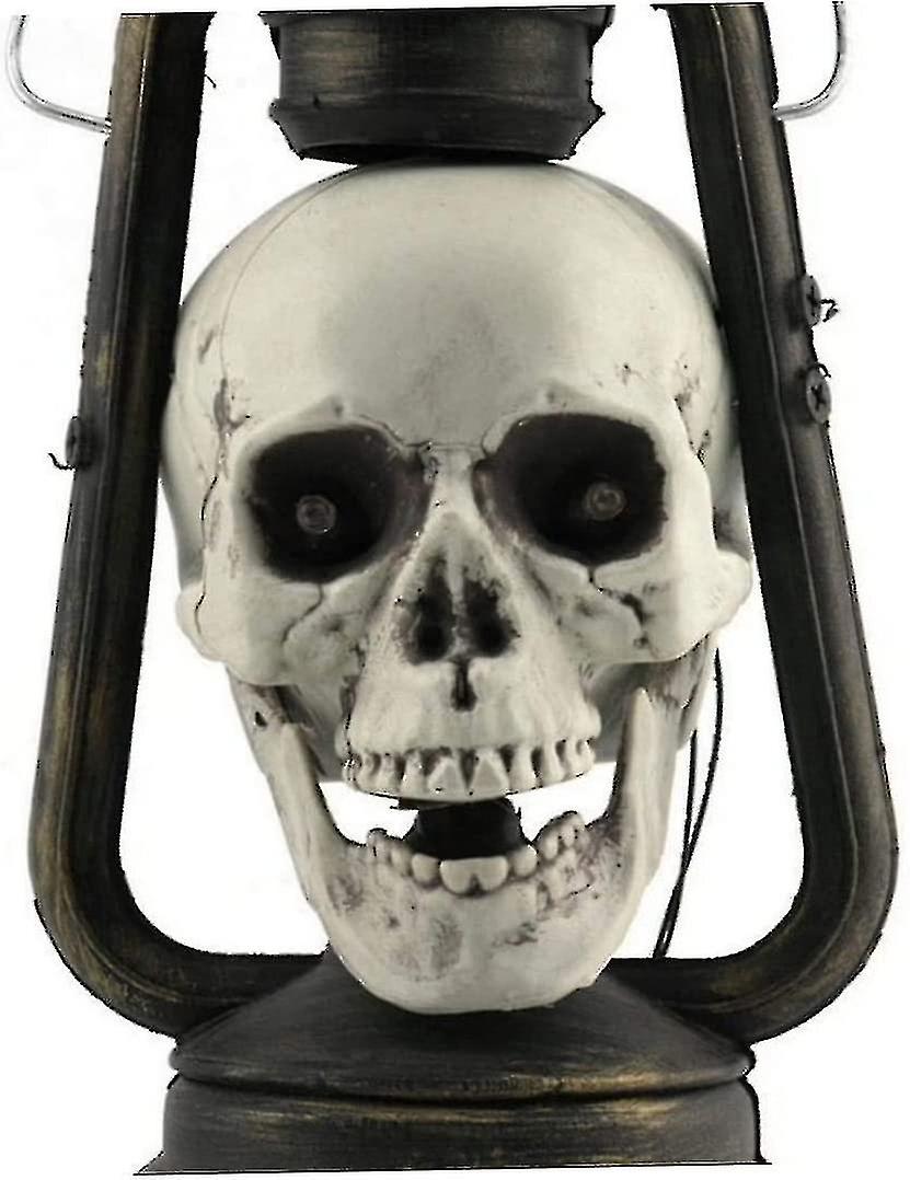 Led Skull Lantern Glowing Eye Chandelier Halloween Lantern Halloween Decorative Props Flickering Skull Lantern