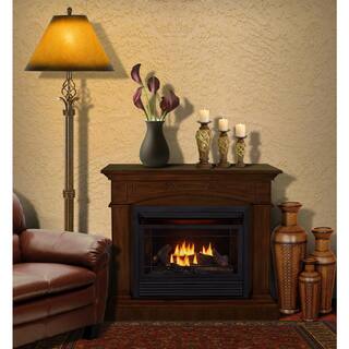 Duluth Forge Dual Fuel Ventless Gas Fireplace - 26000 BTU T-Stat Control Heritage Cherry Finish 170151