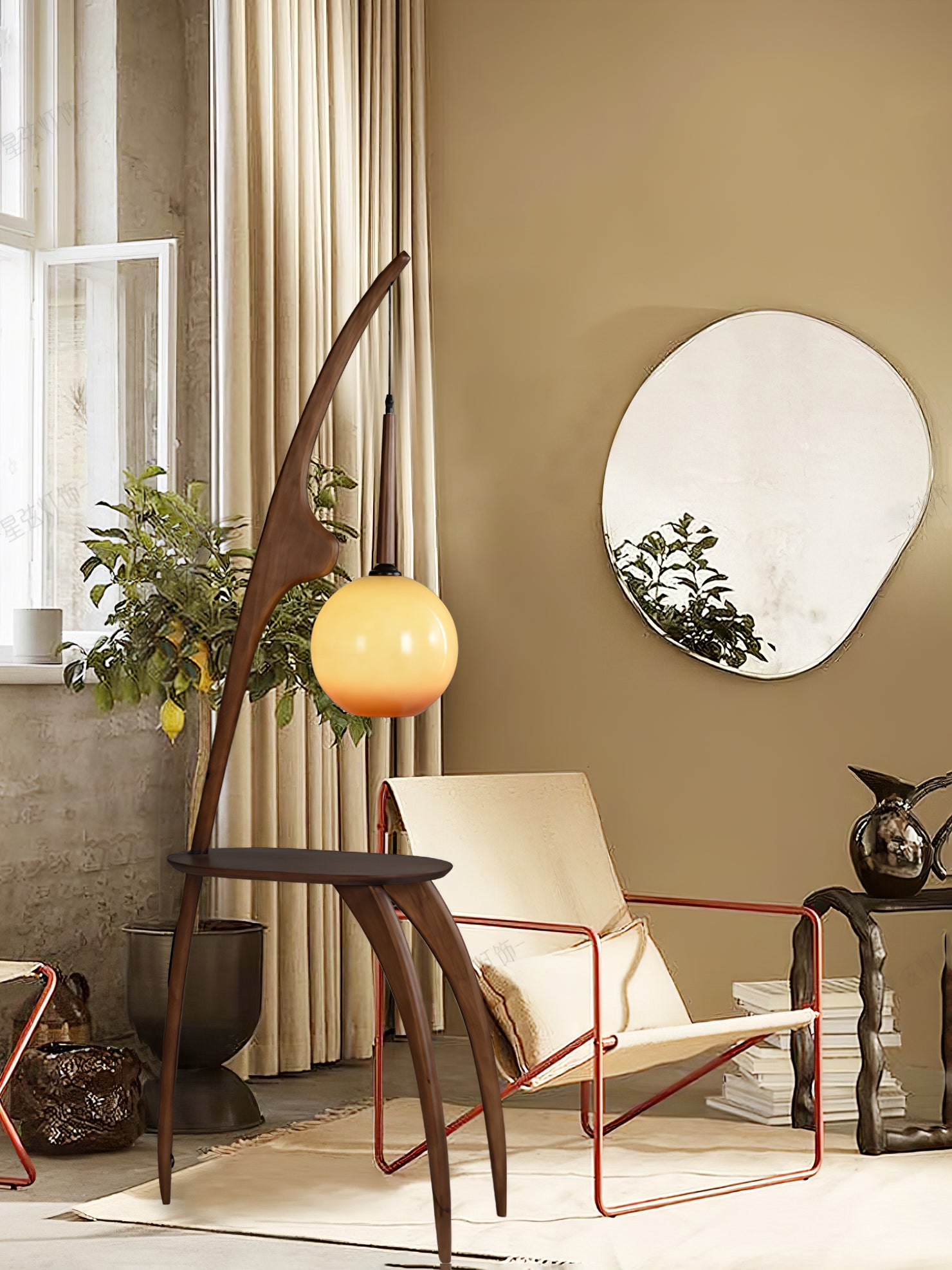 Curved Mantis Arm Floor Lamp