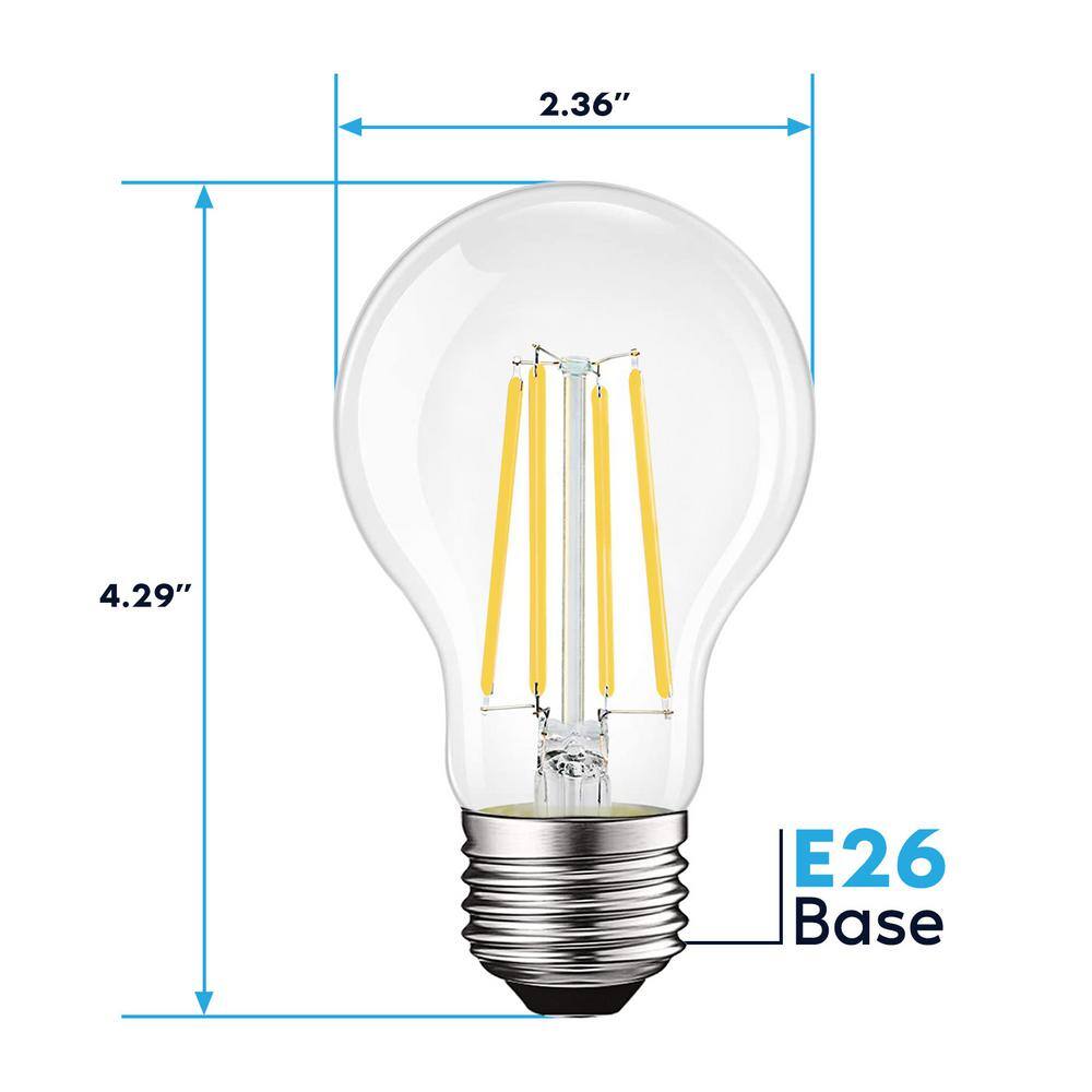 LUXRITE 100-Watt Equivalent A19 1600 Lumens Dimmable E26 Edison LED Light Bulb 12-Watt Damp Rated UL 4000K Cool White (6-Pack) LR21662-6PK