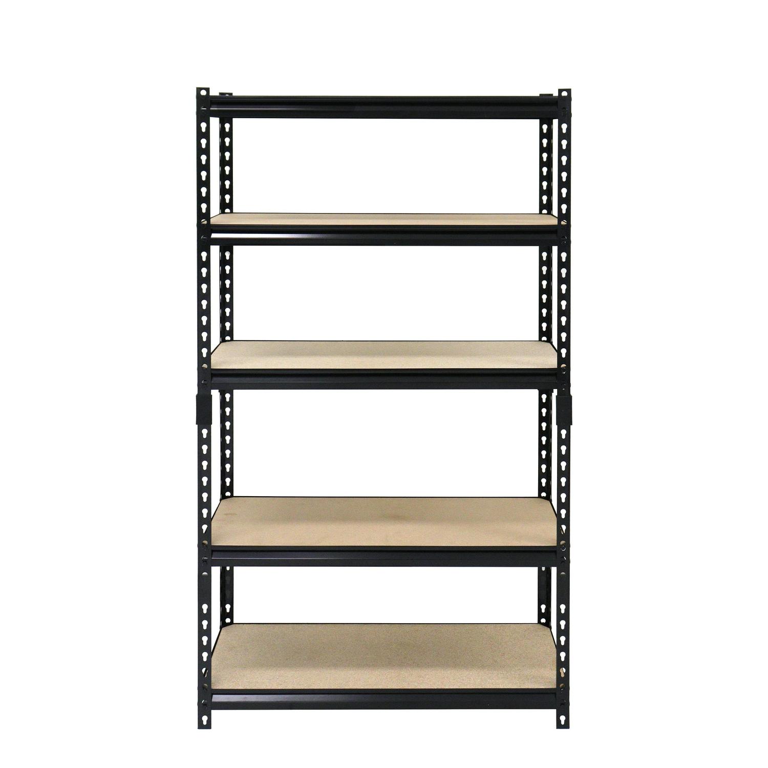 Juggernaut Storage 30 W x 12 D x 60 H 5-Shelf Steel Freestanding Shelves， Black