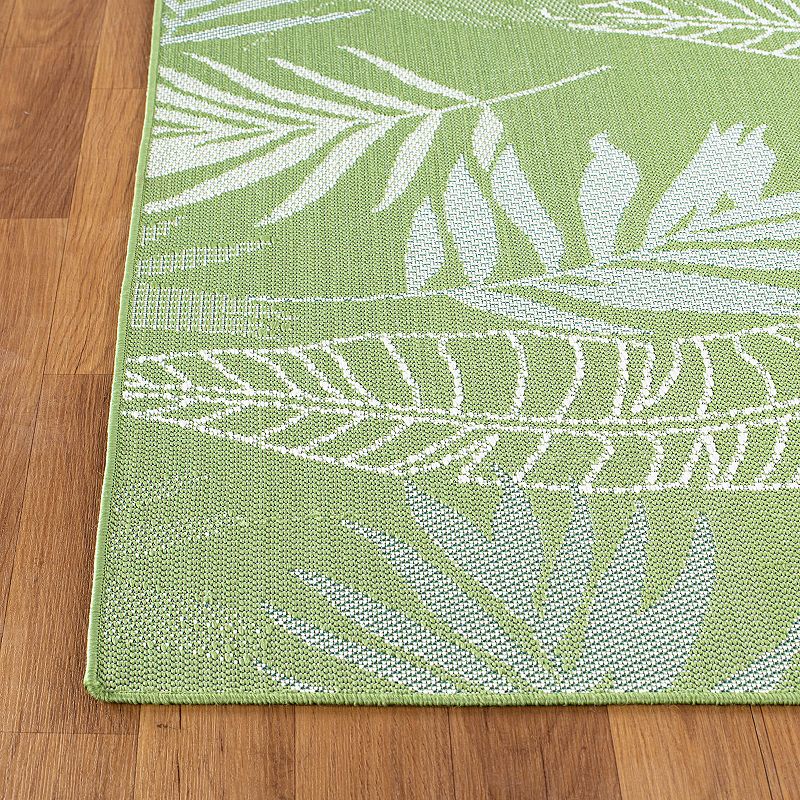 World Rug Gallery Contemporary Floral Leaves Indoor/Outdoor Waterproof Patio Area Rug