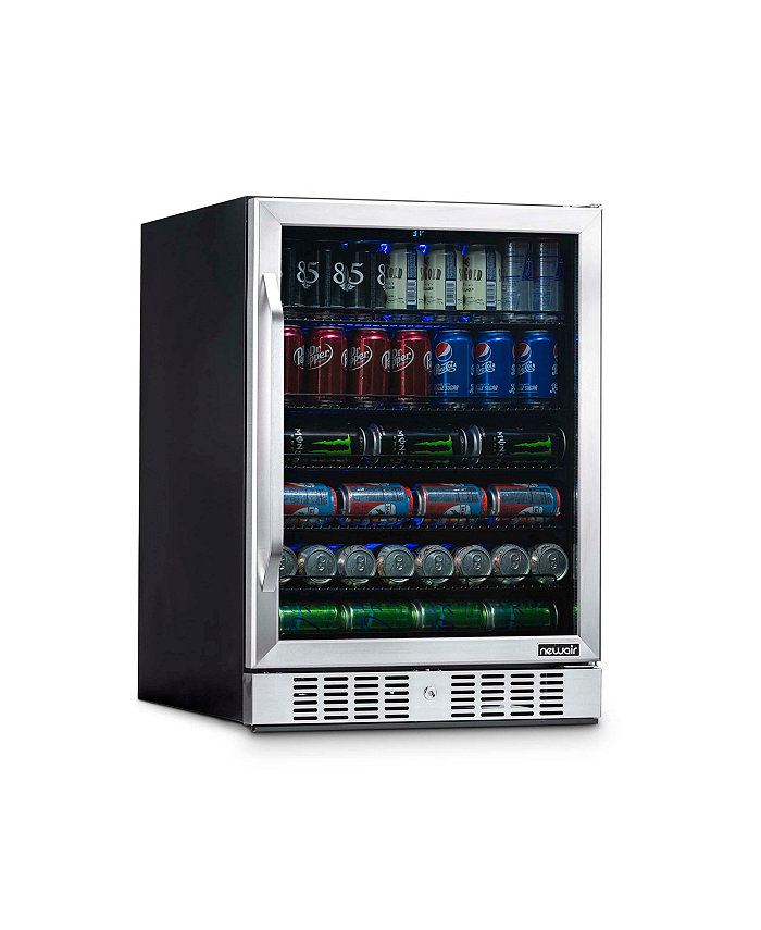 Newair 24 Built-in 177 Can Beverage Fridge in Stainless Steel with Precision Temperature Controls and Adjustable Shelves