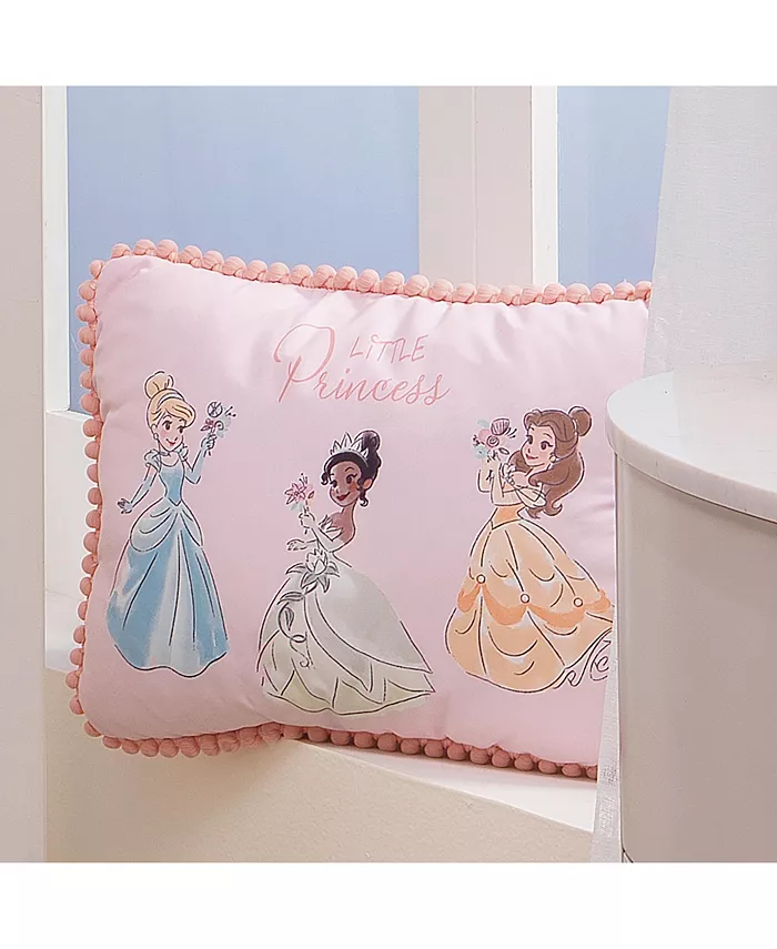 Lambs and Ivy Disney Princesses Pink Decorative Baby Nursery Throw Pillow