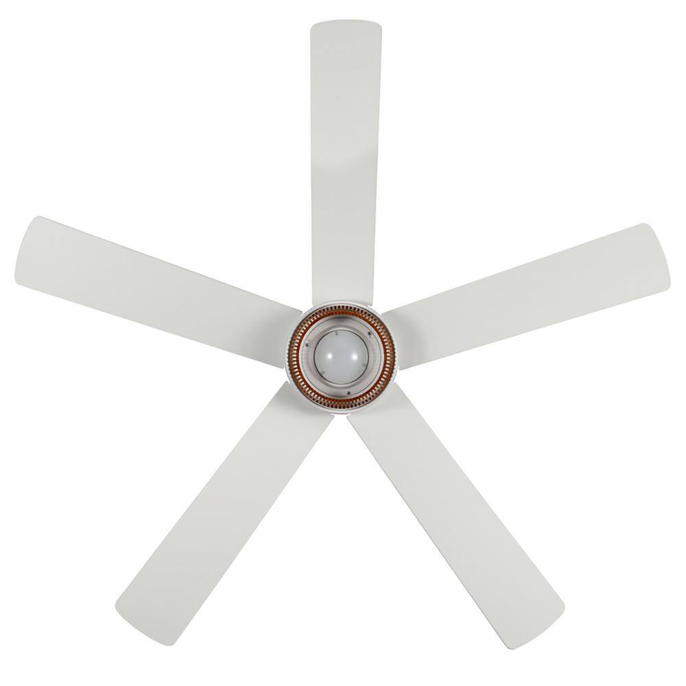 Hampton Bay Tonham 52 in. White Changing Integrated LED Indoor Matte White Ceiling Fan with Remote Control Included 92328