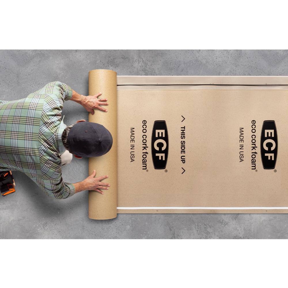 Eco Cork Foam 675 sq. ft. 3 ft. x 25 ft. x 3.2mm Waterproof Premium Plus 10-in-1 Underlayment-Vinyl Plank Laminate Engineered Wood 2200000135