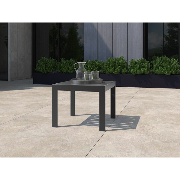 Tommy Hilfiger Monterey Outdoor Easy Assembly Side Table，Gray Gunmetal