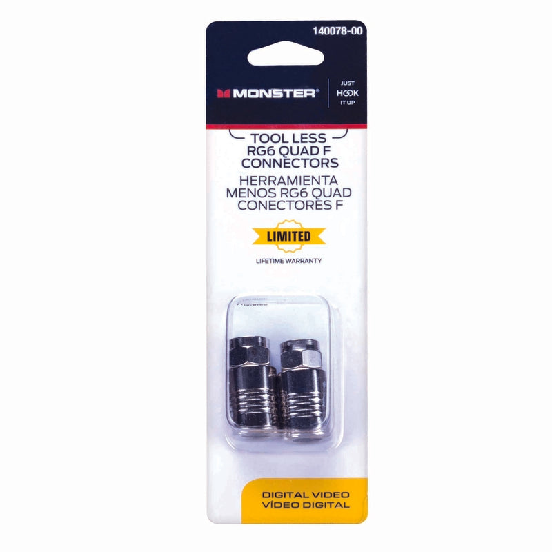 CONNECTOR RG6 QUAD 2PK