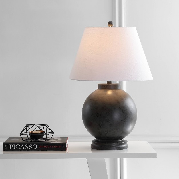 Sophie Resin Table Lamp includes Led Light Bulb Gray Jonathan Y